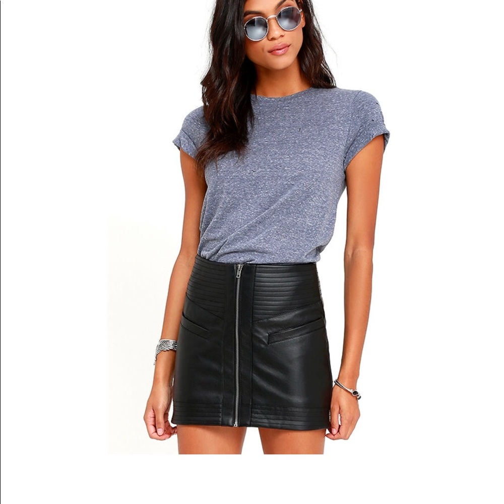 Black Leather Mini Skirt